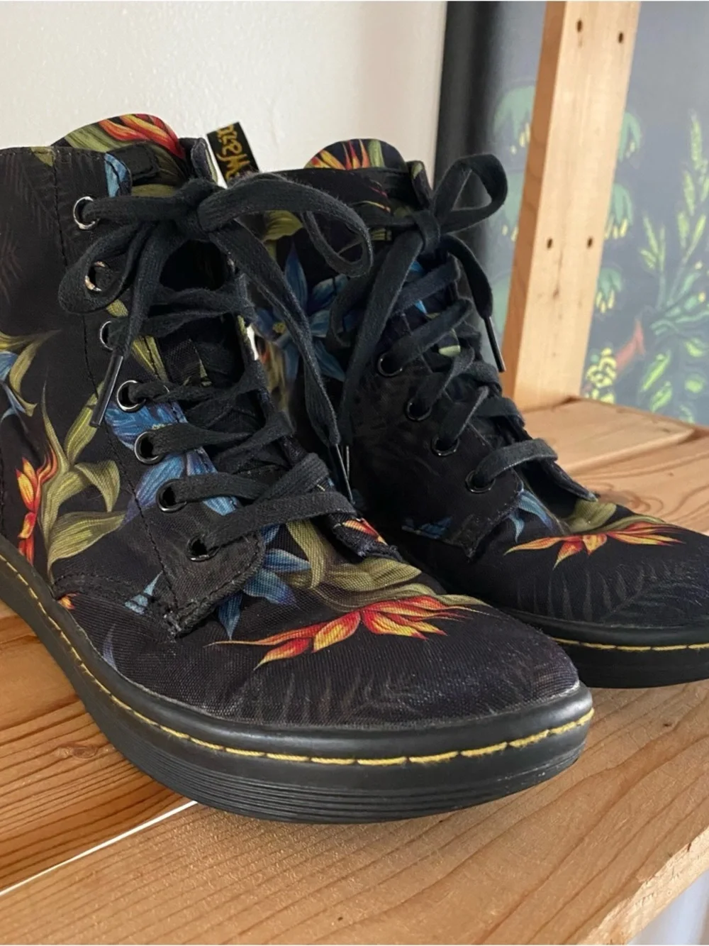 Dr. Martens Doc Martens Hackney Tropical Floral High Top Canvas Boots 6